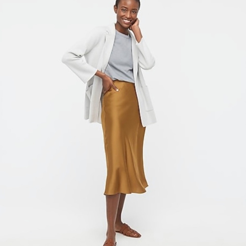 J. Crew Slip Skirt in Golden Brandy